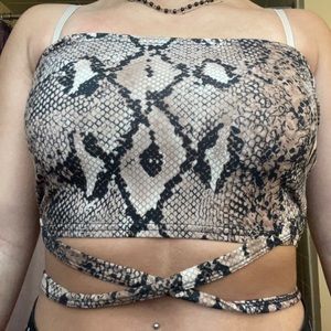 snakeskin tube top